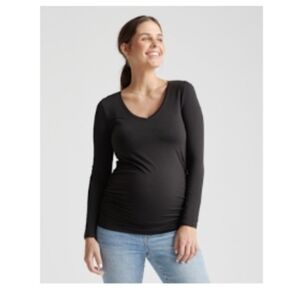 Quince 2-pack Maternity Tencel Jersey Ruched Long Sleeve Tees